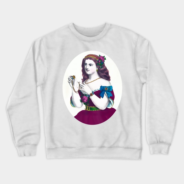 Pretty gypsy girl with jewels and mystery Crewneck Sweatshirt by Marccelus